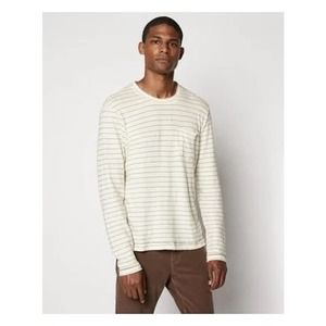 Mercy&Loyal Cotton Long Sleeve Striped T-Shirt L Beige USA